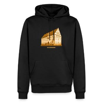 Eilenburg Rathaus Sachsen Dübener Heide Mulde - Männer Premium Bio Hoodie - Schwarz - Vorne - Nico (187cm)