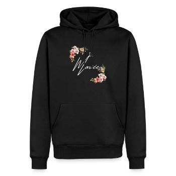 La mariée floral - Sweat à capuche Premium bio Homme - noir - Devant - Nico (187cm)