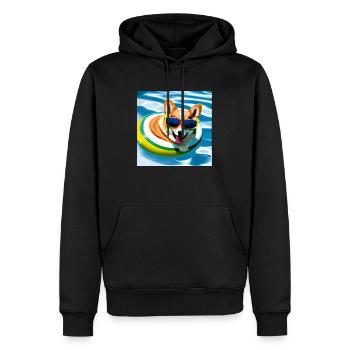 Corgi3 - Männer Premium Bio Hoodie - Schwarz - Vorne - Nico (187cm)