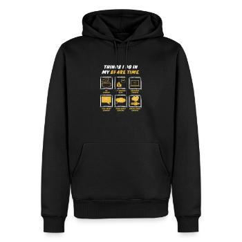 COOK IN SPARE TIME - Men’s Premium Organic Hoodie - black - Front - Nico (187cm)