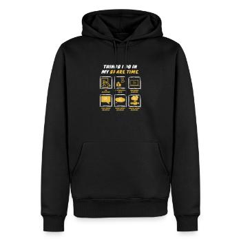 DRAW IN SPARE TIME - Men’s Premium Organic Hoodie - black - Front - Nico (187cm)
