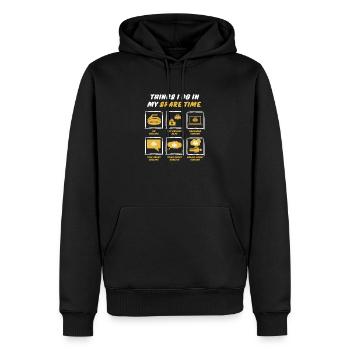 CURLING IN SPARE TIME - Men’s Premium Organic Hoodie - black - Front - Nico (187cm)