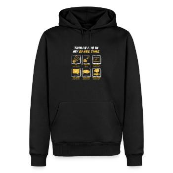 BADMINTON IN SPARE TIME - Men’s Premium Organic Hoodie - black - Front - Nico (187cm)