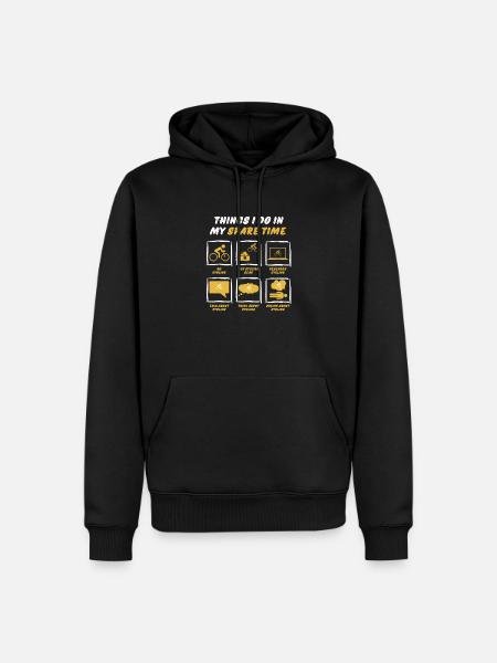 CYCLING IN SPARE TIME - Men’s Premium Organic Hoodie - black
