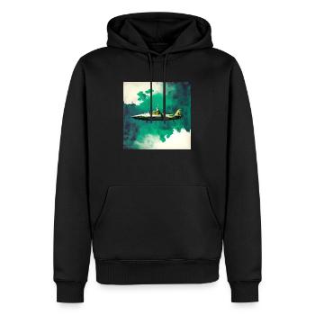 Avion de chasse sous-marin spatial - Sweat à capuche Premium bio Homme - noir - Devant - Nico (187cm)