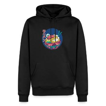 crazy ramen - Men’s Premium Organic Hoodie - black - Front - Nico (187cm)