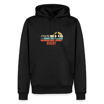 Je Peux Pas J'ai Rugby idée cadeau rugby - Sweat à capuche Premium bio Homme - noir - Devant - Nico (187cm)