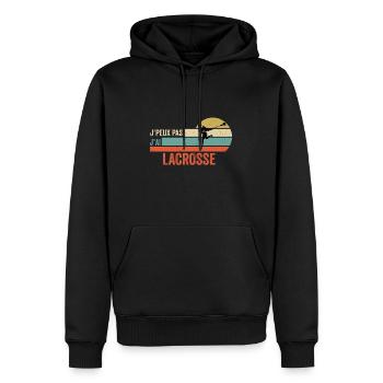 Je peux pas j'ai lacrosse idée cadeau lacrosse - Sweat à capuche Premium bio Homme - noir - Devant - Nico (187cm)