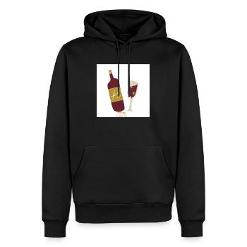 Wine Please - Men’s Premium Organic Hoodie - black - Front - Nico (187cm)