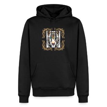 TIGRE 1 Le roi de la confiance - Sweat à capuche Premium bio Homme - noir - Devant - Nico (187cm)