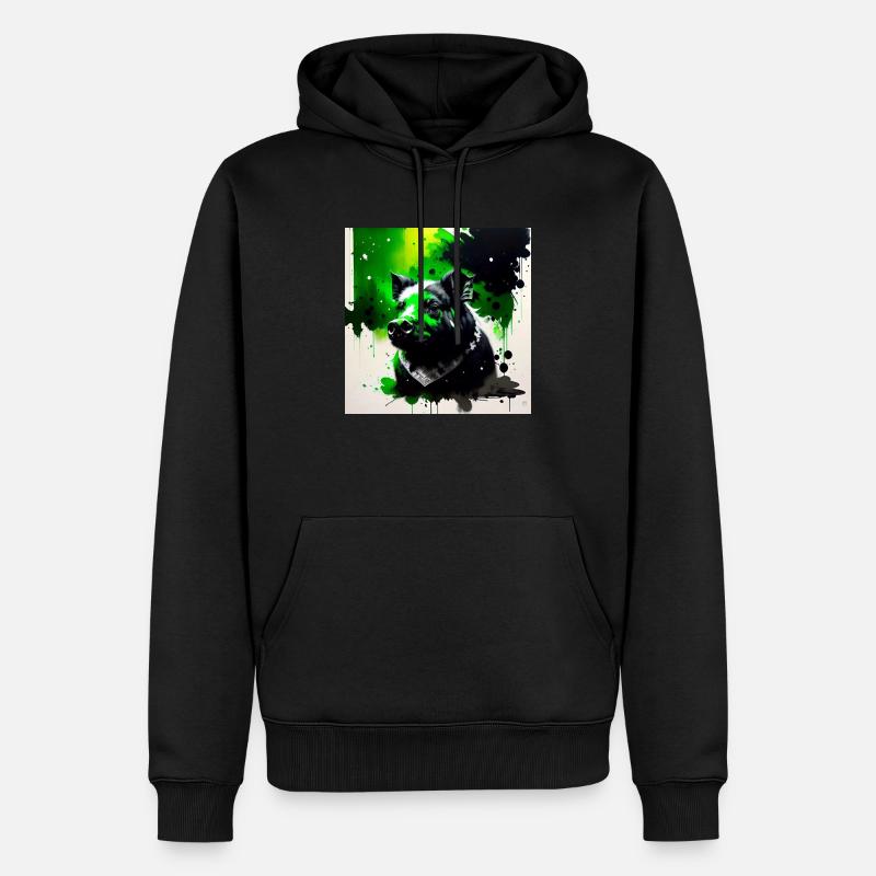 Le cochon vert - Sweat à capuche Premium bio Homme - noir