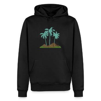 Palmesus - Men’s Premium Organic Hoodie - black - Front - Nico (187cm)