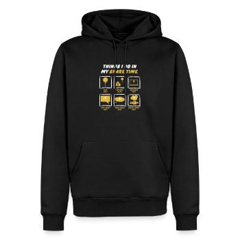 GOLF IN SPARE TIME - Men’s Premium Organic Hoodie - black - Front - Nico (187cm)