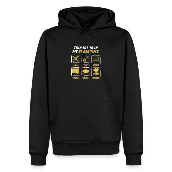 KAYAK IN SPARE TIME - Men’s Premium Organic Hoodie - black - Front - Nico (187cm)