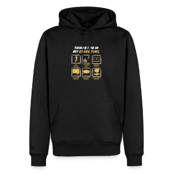 RUN IN SPARE TIME - Men’s Premium Organic Hoodie - black - Front - Nico (187cm)