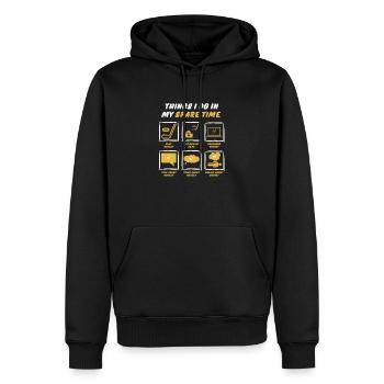 HOCKEY IN SPARE TIME - Men’s Premium Organic Hoodie - black - Front - Nico (187cm)