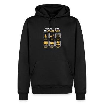 SAILING IN SPARE TIME - Men’s Premium Organic Hoodie - black - Front - Nico (187cm)