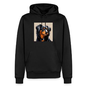 Dog - Men’s Premium Organic Hoodie - black - Front - Nico (187cm)