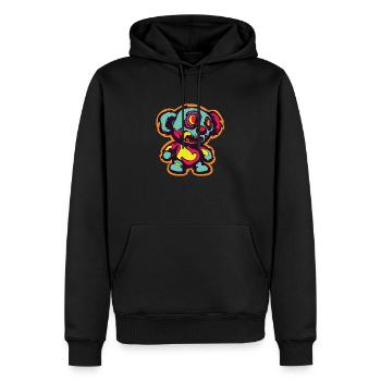 Horror Gruseliger Bär Halloween Cyber Bär - Männer Premium Bio Hoodie - Schwarz - Vorne - Nico (187cm)