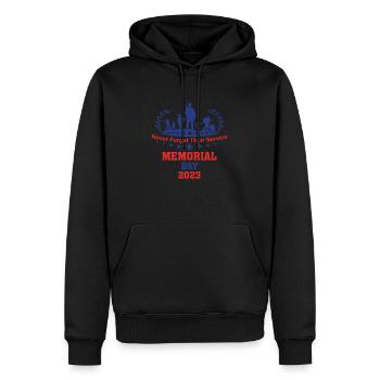N’oubliez jamais leur service Memorial Day 2023 - Sweat à capuche Premium bio Homme - noir - Devant - Nico (187cm)