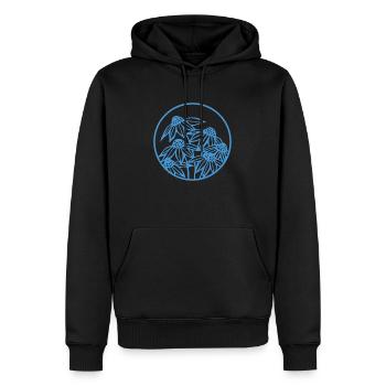 SA015 Blumenabzeichen 2 - Männer Premium Bio Hoodie - Schwarz - Vorne - Nico (187cm)