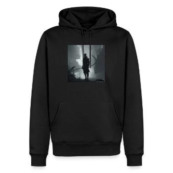 Dark side of the modern world 1 - Men’s Premium Organic Hoodie - black - Front - Nico (187cm)