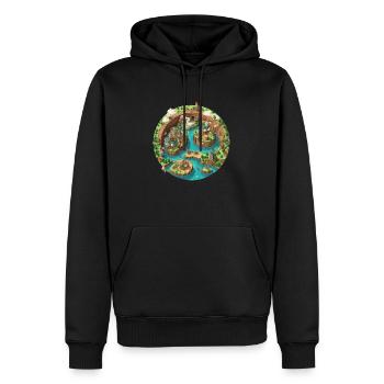 Gaming World Map - Jump and Run - Männer Premium Bio Hoodie - Schwarz - Vorne - Nico (187cm)