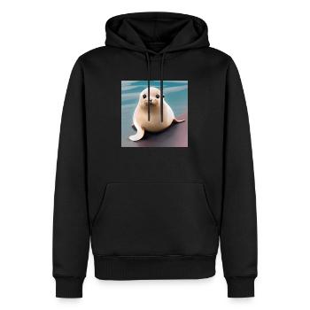 ROBBENJUNGES - Männer Premium Bio Hoodie - Schwarz - Vorne - Nico (187cm)