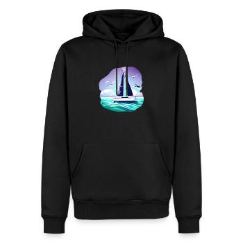 Sailing Sailing Ship Sailing Sailing Sailboat - Men’s Premium Organic Hoodie - black - Front - Nico (187cm)