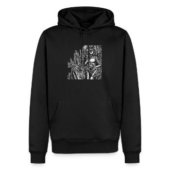 Femme robot - Sweat à capuche Premium bio Homme - noir - Devant - Nico (187cm)