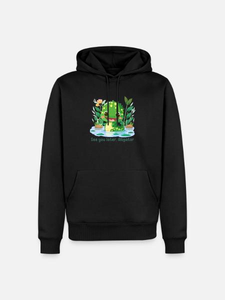 Bis später, Alligator - Männer Premium Bio Hoodie - Schwarz
