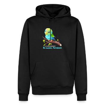 Be sweet, Parakeet - Sweat à capuche Premium bio Homme - noir - Devant - Nico (187cm)