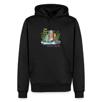 Adios, Hippos - Sweat à capuche Premium bio Homme - noir - Devant - Nico (187cm)