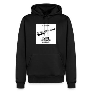 schimpfpflicht - Männer Premium Bio Hoodie - Schwarz - Vorne - Nico (187cm)