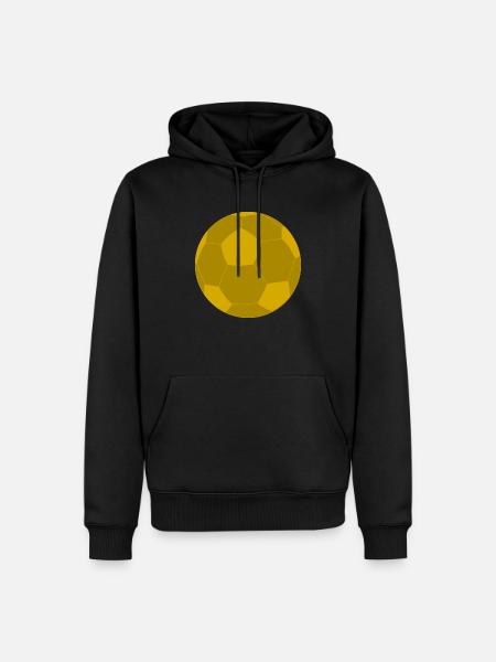 Goldener Fußball - Männer Premium Bio Hoodie - Schwarz