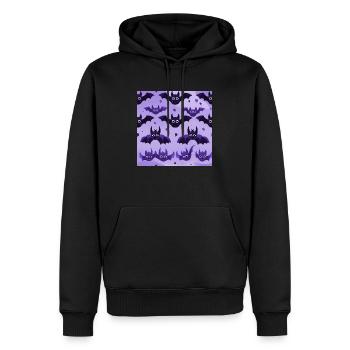 Comic Fledermäuse - Männer Premium Bio Hoodie - Schwarz - Vorne - Nico (187cm)