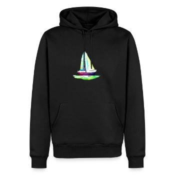 Voilier Voilier Voilier à voile - Sweat à capuche Premium bio Homme - noir - Devant - Nico (187cm)