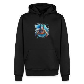 Lebendige Wasserfarben-Meeresschildkröte - Männer Premium Bio Hoodie - Schwarz - Vorne - Nico (187cm)
