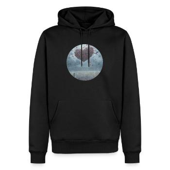 Faire l’amour Pas la Guerre Paix Guerre Amour Romance - Sweat à capuche Premium bio Homme - noir - Devant - Nico (187cm)