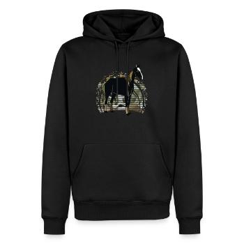 Pferd - Männer Premium Bio Hoodie - Schwarz - Vorne - Nico (187cm)