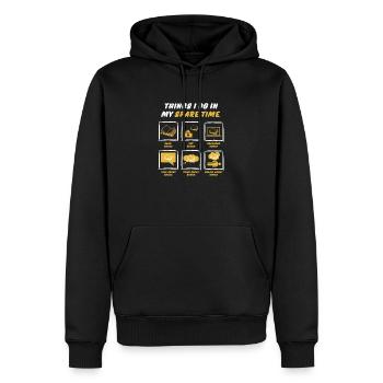 READING IN SPARE TIME - Men’s Premium Organic Hoodie - black - Front - Nico (187cm)