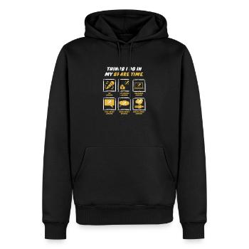 SINGING IN SPARE TIME - Men’s Premium Organic Hoodie - black - Front - Nico (187cm)