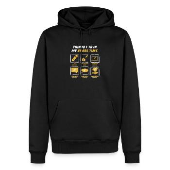SKATE IN SPARE TIME - Men’s Premium Organic Hoodie - black - Front - Nico (187cm)