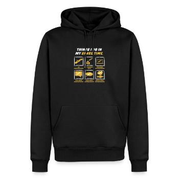 SNOWBOARD IN SPARE TIME - Men’s Premium Organic Hoodie - black - Front - Nico (187cm)
