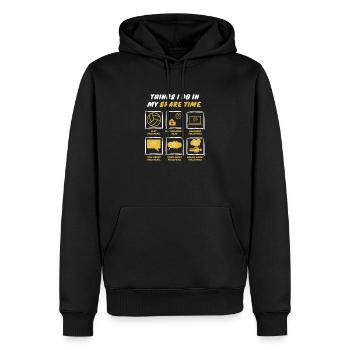 VOLLEYBALL IN SPARE TIME - Men’s Premium Organic Hoodie - black - Front - Nico (187cm)
