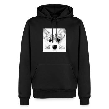 Chien mignon - Sweat à capuche Premium bio Homme - noir - Devant - Nico (187cm)
