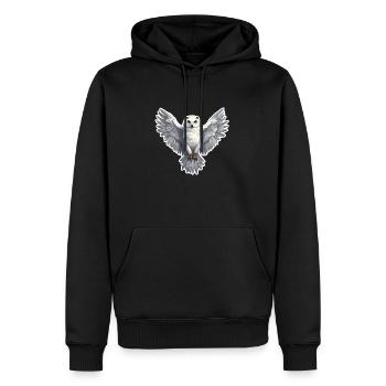 Harfang des neiges - Sweat à capuche Premium bio Homme - noir - Devant - Nico (187cm)