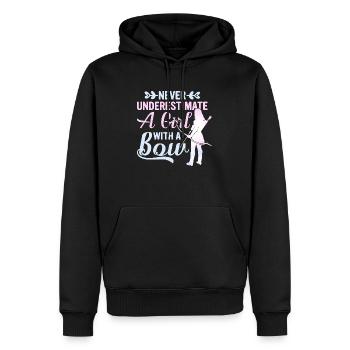 Never Underestimate A Girl With A Bow Archery Bow - Männer Premium Bio Hoodie - Schwarz - Vorne - Nico (187cm)