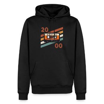 2000 rétro vintage anniversaire - Sweat à capuche Premium bio Homme - noir - Devant - Nico (187cm)