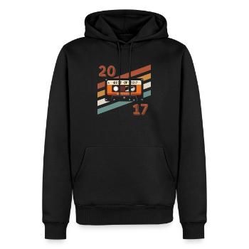 2017 rétro vintage anniversaire - Sweat à capuche Premium bio Homme - noir - Devant - Nico (187cm)